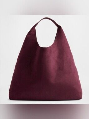 GAP NWOT Burgundy Vegan Suede Slouchy Hobo Shoulder Bag